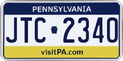 PA license plate JTC2340