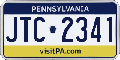 PA license plate JTC2341
