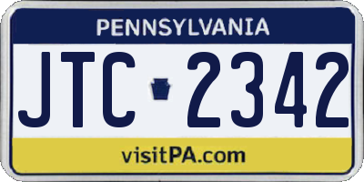PA license plate JTC2342