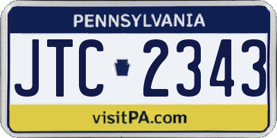 PA license plate JTC2343
