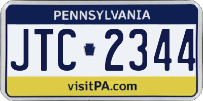 PA license plate JTC2344