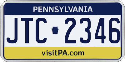 PA license plate JTC2346