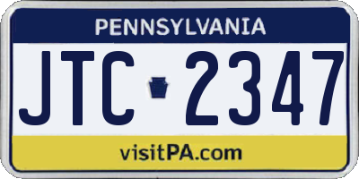 PA license plate JTC2347