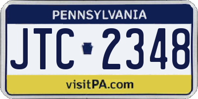 PA license plate JTC2348