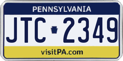 PA license plate JTC2349