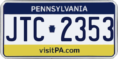 PA license plate JTC2353