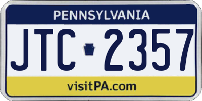 PA license plate JTC2357