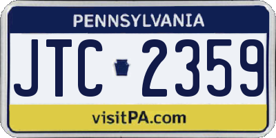 PA license plate JTC2359
