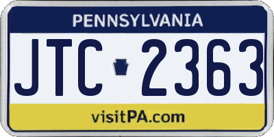 PA license plate JTC2363