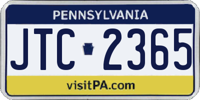 PA license plate JTC2365