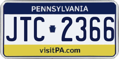 PA license plate JTC2366