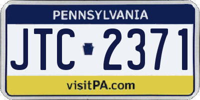 PA license plate JTC2371