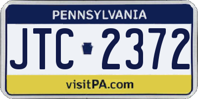 PA license plate JTC2372
