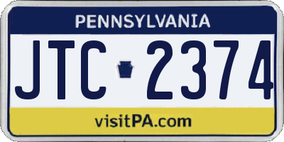 PA license plate JTC2374