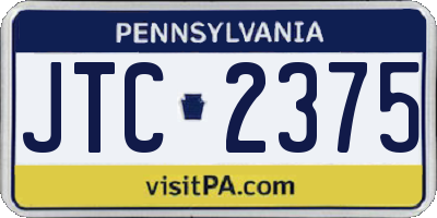PA license plate JTC2375
