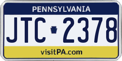 PA license plate JTC2378