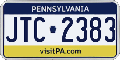 PA license plate JTC2383