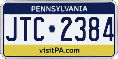 PA license plate JTC2384