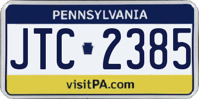PA license plate JTC2385