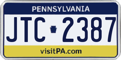 PA license plate JTC2387