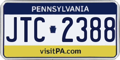 PA license plate JTC2388