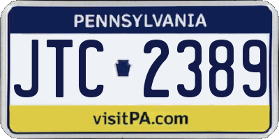 PA license plate JTC2389