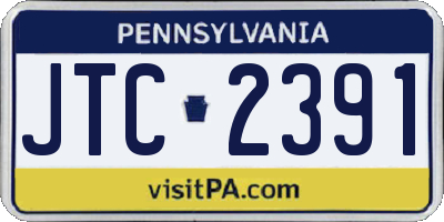 PA license plate JTC2391