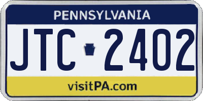 PA license plate JTC2402