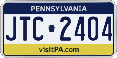 PA license plate JTC2404