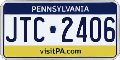 PA license plate JTC2406