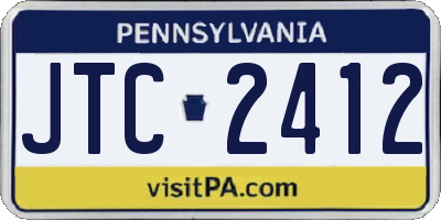 PA license plate JTC2412