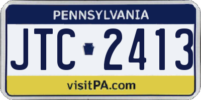 PA license plate JTC2413