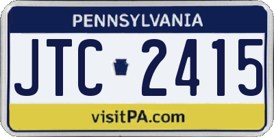PA license plate JTC2415