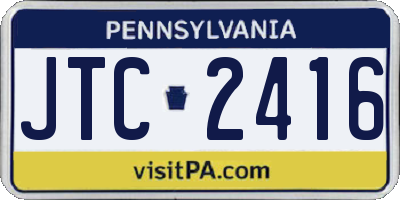 PA license plate JTC2416