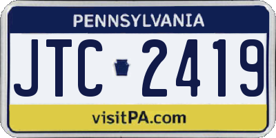 PA license plate JTC2419
