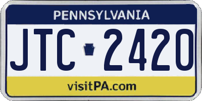 PA license plate JTC2420
