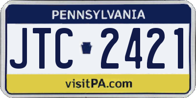 PA license plate JTC2421