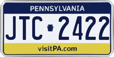 PA license plate JTC2422