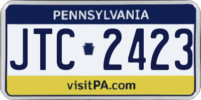 PA license plate JTC2423