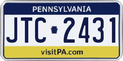 PA license plate JTC2431