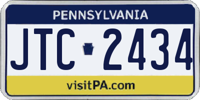 PA license plate JTC2434