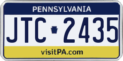 PA license plate JTC2435