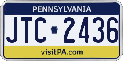 PA license plate JTC2436