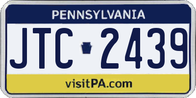 PA license plate JTC2439