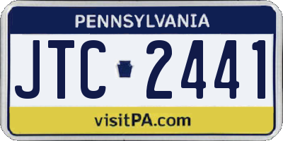 PA license plate JTC2441