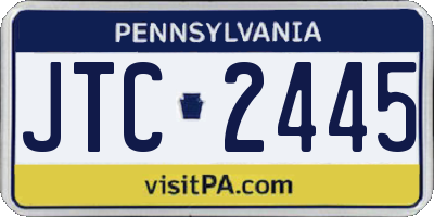 PA license plate JTC2445