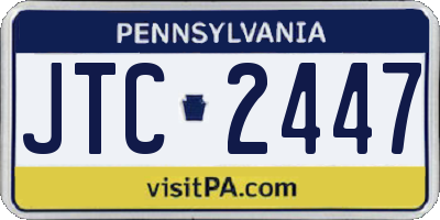 PA license plate JTC2447