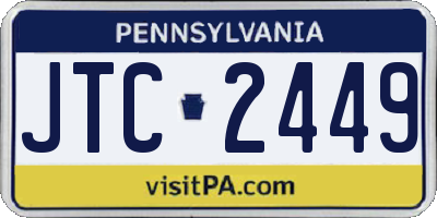PA license plate JTC2449