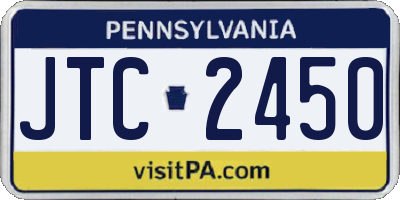 PA license plate JTC2450