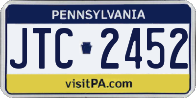 PA license plate JTC2452